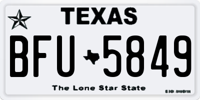 TX license plate BFU5849