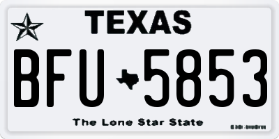TX license plate BFU5853