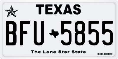 TX license plate BFU5855