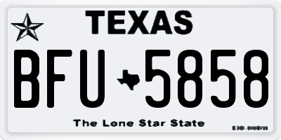 TX license plate BFU5858