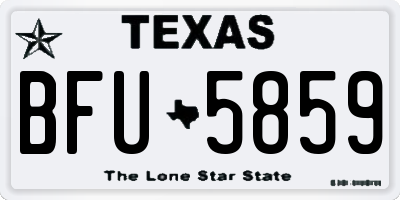 TX license plate BFU5859