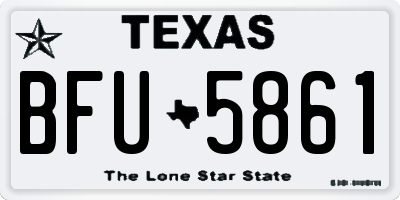 TX license plate BFU5861
