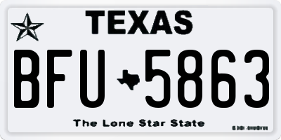 TX license plate BFU5863