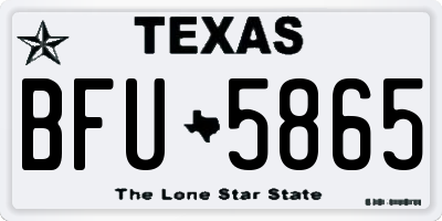 TX license plate BFU5865