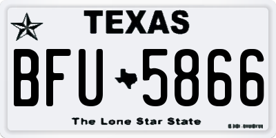 TX license plate BFU5866