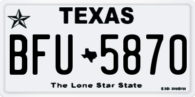 TX license plate BFU5870