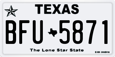 TX license plate BFU5871