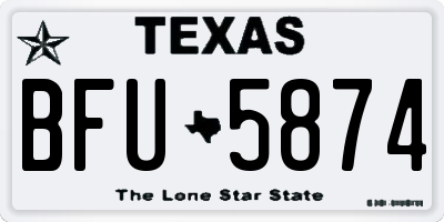 TX license plate BFU5874