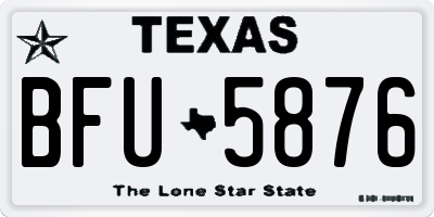 TX license plate BFU5876