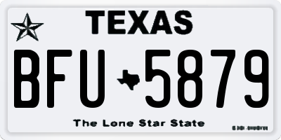 TX license plate BFU5879
