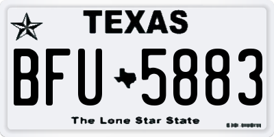 TX license plate BFU5883