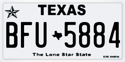 TX license plate BFU5884