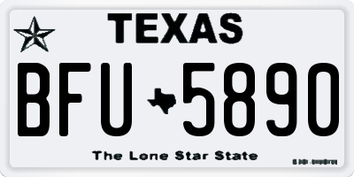 TX license plate BFU5890