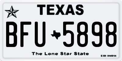 TX license plate BFU5898