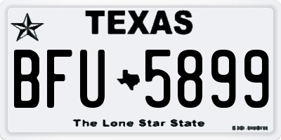 TX license plate BFU5899