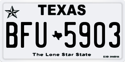 TX license plate BFU5903