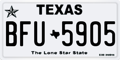 TX license plate BFU5905