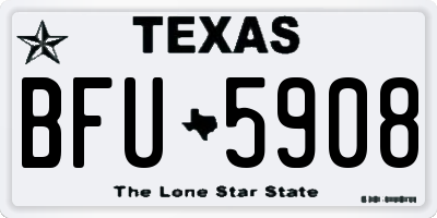 TX license plate BFU5908
