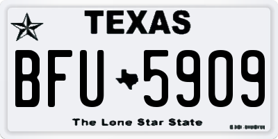 TX license plate BFU5909
