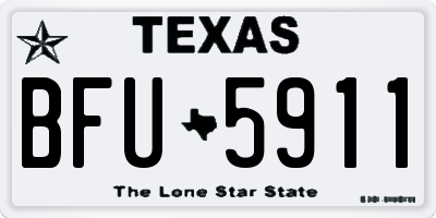 TX license plate BFU5911