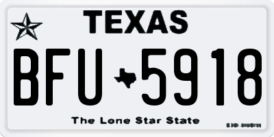 TX license plate BFU5918