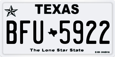 TX license plate BFU5922
