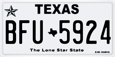 TX license plate BFU5924
