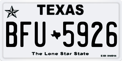 TX license plate BFU5926