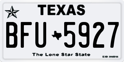 TX license plate BFU5927