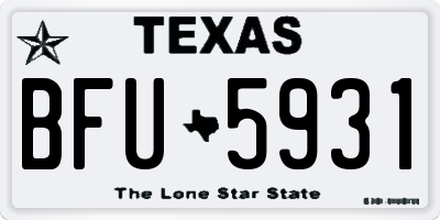 TX license plate BFU5931