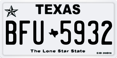 TX license plate BFU5932
