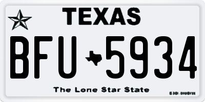 TX license plate BFU5934