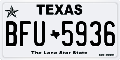 TX license plate BFU5936