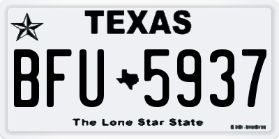 TX license plate BFU5937