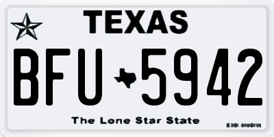 TX license plate BFU5942