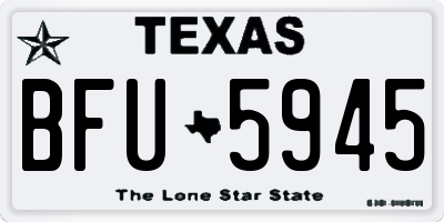 TX license plate BFU5945