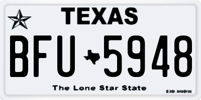 TX license plate BFU5948