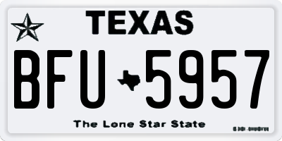 TX license plate BFU5957