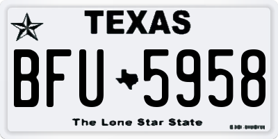 TX license plate BFU5958