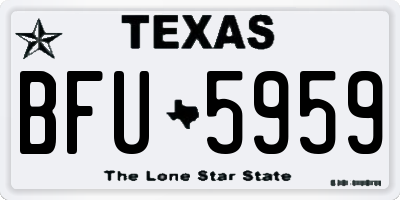 TX license plate BFU5959