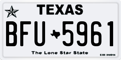 TX license plate BFU5961