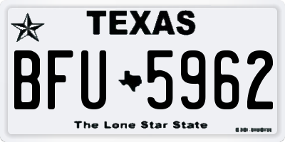 TX license plate BFU5962