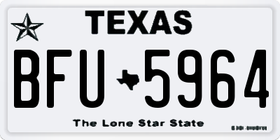 TX license plate BFU5964