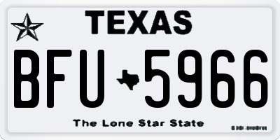 TX license plate BFU5966