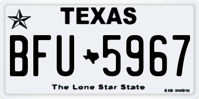 TX license plate BFU5967