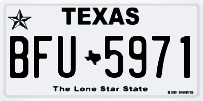 TX license plate BFU5971