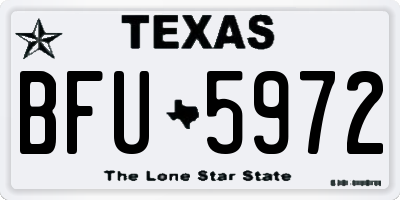 TX license plate BFU5972