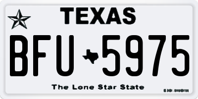 TX license plate BFU5975