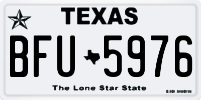 TX license plate BFU5976