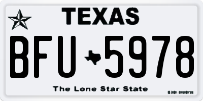 TX license plate BFU5978